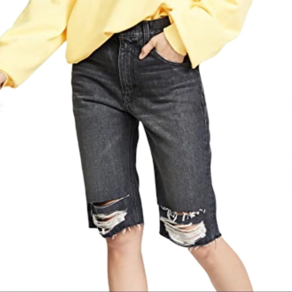 Hudson Sloane High Waist Long Cutoff Shorts